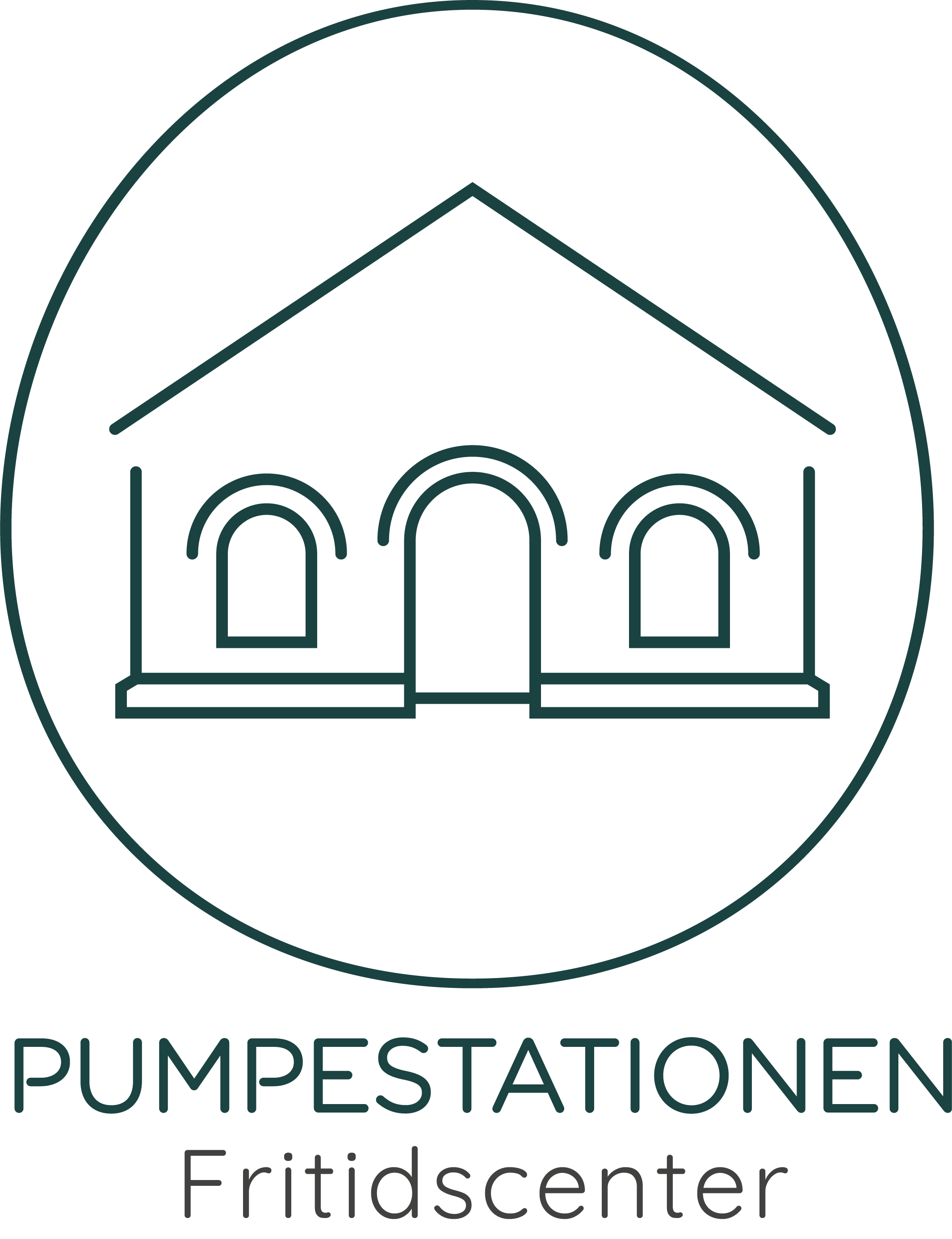Pumpestationen fritidscenter Logo kvardrat NY
