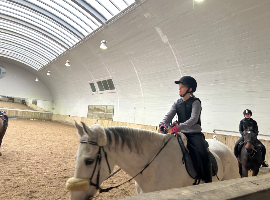 Agnes on horseback